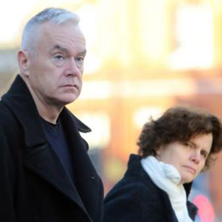Vicky Flind and her husband, Huw Edwards.